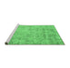 Sideview of Machine Washable Abstract Emerald Green Modern Area Rugs, wshabs2168emgrn