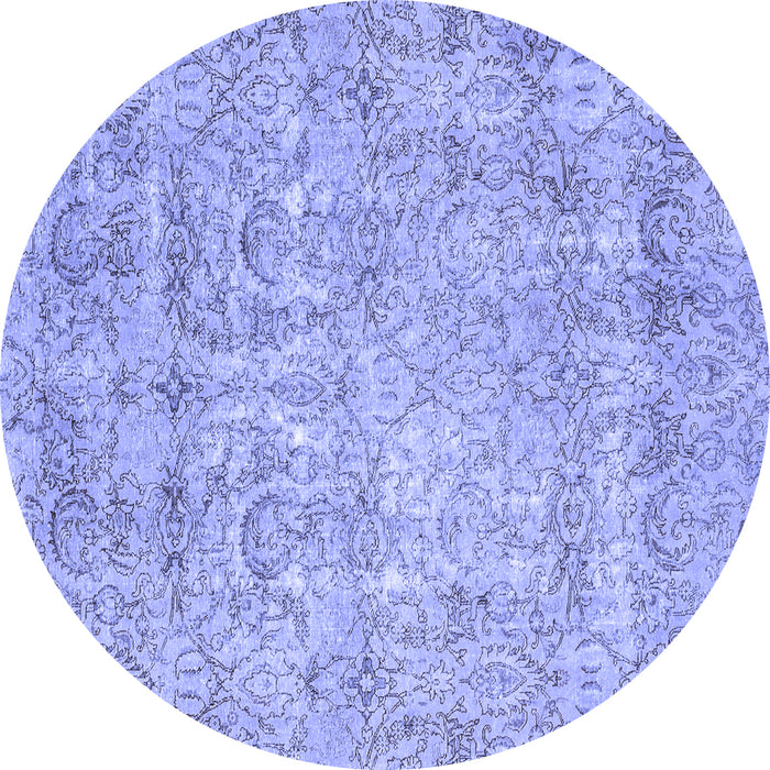 Round Machine Washable Abstract Blue Modern Rug, wshabs2168blu