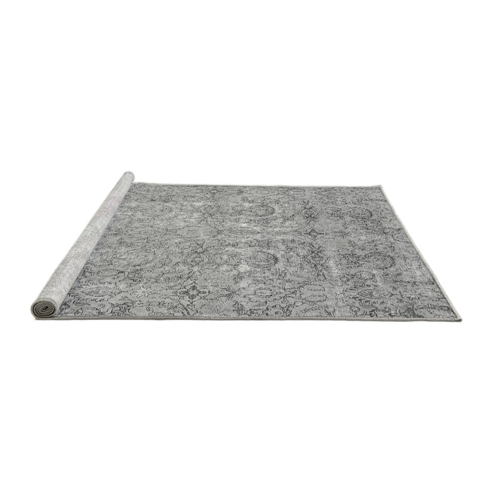 Sideview of Machine Washable Abstract Gray Modern Rug, wshabs2168gry