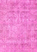 Machine Washable Abstract Pink Modern Rug, wshabs2168pnk