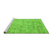 Sideview of Machine Washable Abstract Green Modern Area Rugs, wshabs2168grn