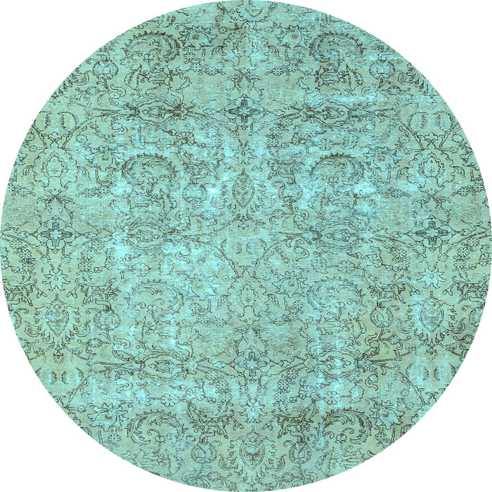 Round Machine Washable Abstract Light Blue Modern Rug, wshabs2168lblu