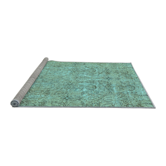 Sideview of Machine Washable Abstract Light Blue Modern Rug, wshabs2168lblu