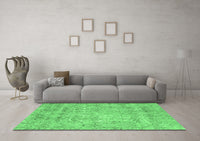 Machine Washable Abstract Emerald Green Modern Rug, wshabs2168emgrn