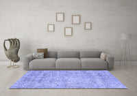 Machine Washable Abstract Blue Modern Rug, wshabs2168blu