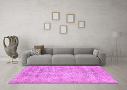 Machine Washable Abstract Purple Modern Area Rugs in a Living Room, wshabs2168pur