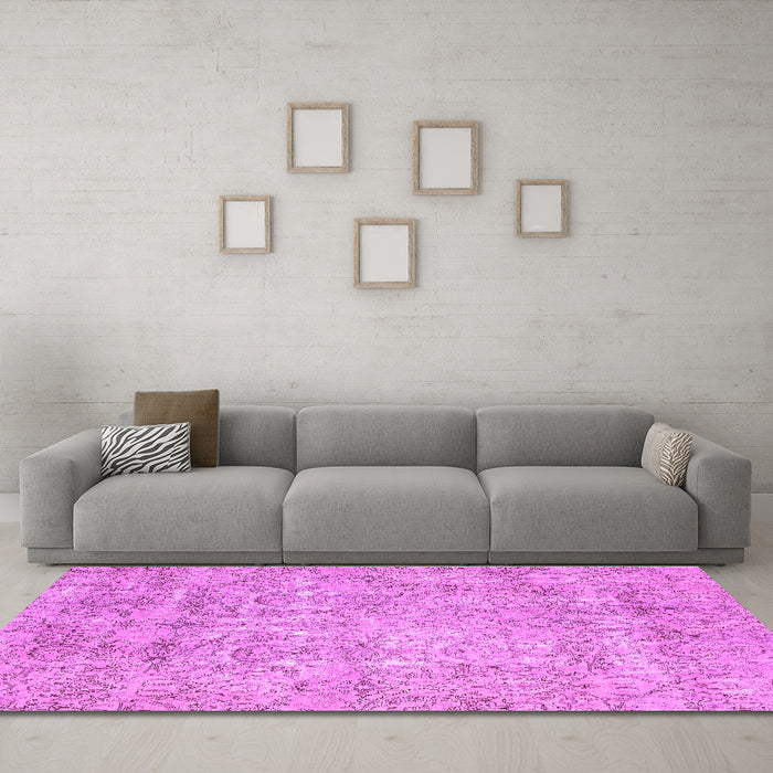 Machine Washable Abstract Purple Modern Area Rugs in a Living Room, wshabs2168pur