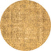 Round Abstract Brown Modern Rug, abs2168brn