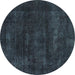 Round Abstract Turquoise Modern Rug, abs2169turq