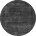 Round Machine Washable Abstract Gray Modern Rug, wshabs2169gry