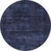 Round Machine Washable Abstract Light Blue Modern Rug, wshabs2169lblu