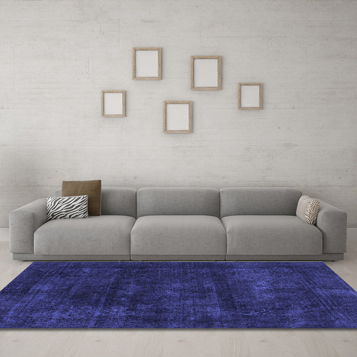 Machine Washable Abstract Blue Modern Rug in a Living Room, wshabs2169blu