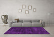 Machine Washable Abstract Purple Modern Area Rugs in a Living Room, wshabs2169pur