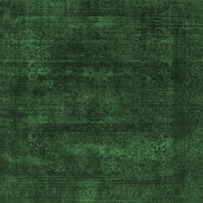 Square Abstract Emerald Green Modern Rug, abs2169emgrn