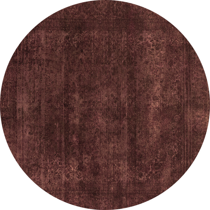 Round Machine Washable Abstract Brown Modern Rug, wshabs2169brn