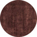 Round Machine Washable Abstract Brown Modern Rug, wshabs2169brn