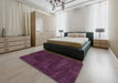 Abstract Plum Purple Modern Rug in a Bedroom, abs2169