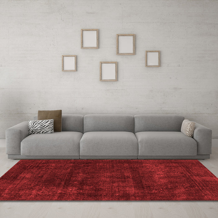 Modern Red Washable Rugs