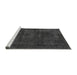 Sideview of Machine Washable Abstract Gray Modern Rug, wshabs2169gry