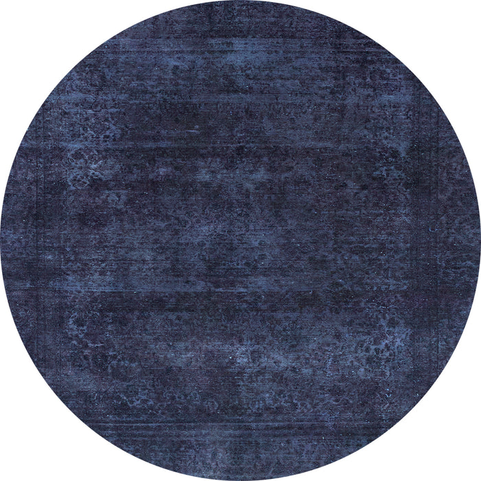 Round Abstract Light Blue Modern Rug, abs2169lblu