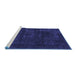 Sideview of Machine Washable Abstract Blue Modern Rug, wshabs2169blu