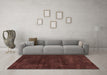 Machine Washable Abstract Brown Modern Rug in a Living Room,, wshabs2169brn