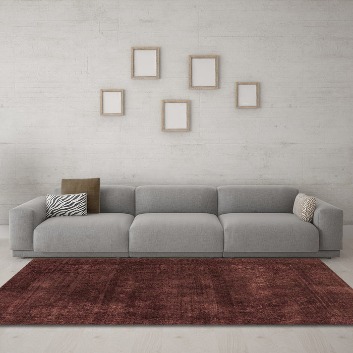 Machine Washable Abstract Brown Modern Rug in a Living Room,, wshabs2169brn