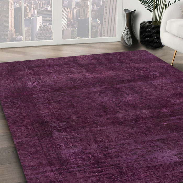 Machine Washable Abstract Plum Purple Rug in a Family Room, wshabs2169