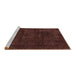 Sideview of Machine Washable Abstract Brown Modern Rug, wshabs2169brn