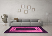 Machine Washable Abstract Pink Modern Rug, wshabs216pnk