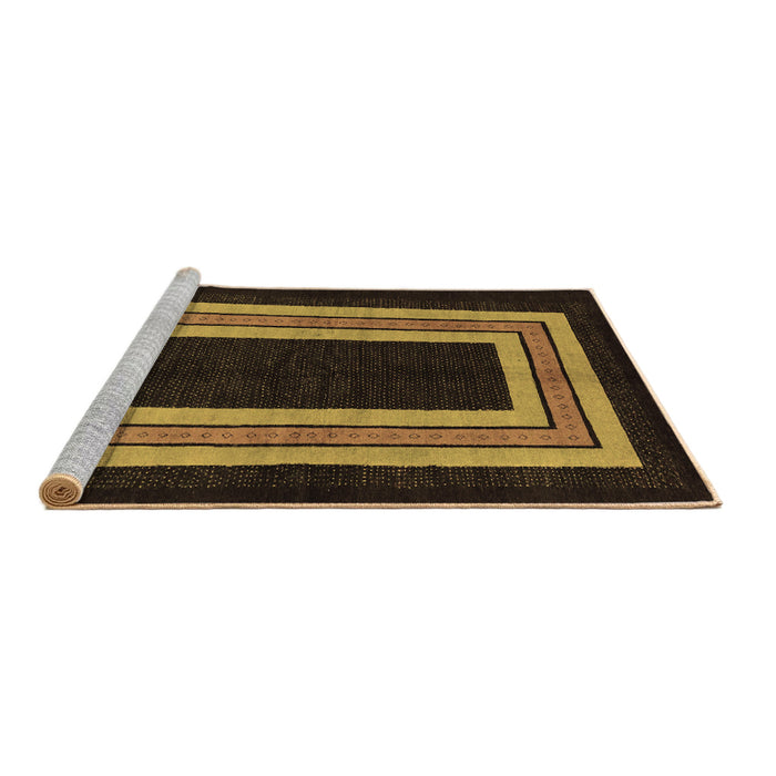 Sideview of Machine Washable Abstract Brown Modern Rug, wshabs216brn