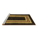 Sideview of Machine Washable Abstract Brown Modern Rug, wshabs216brn