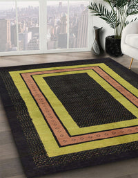 Abstract Dark Brown Modern Rug, abs216