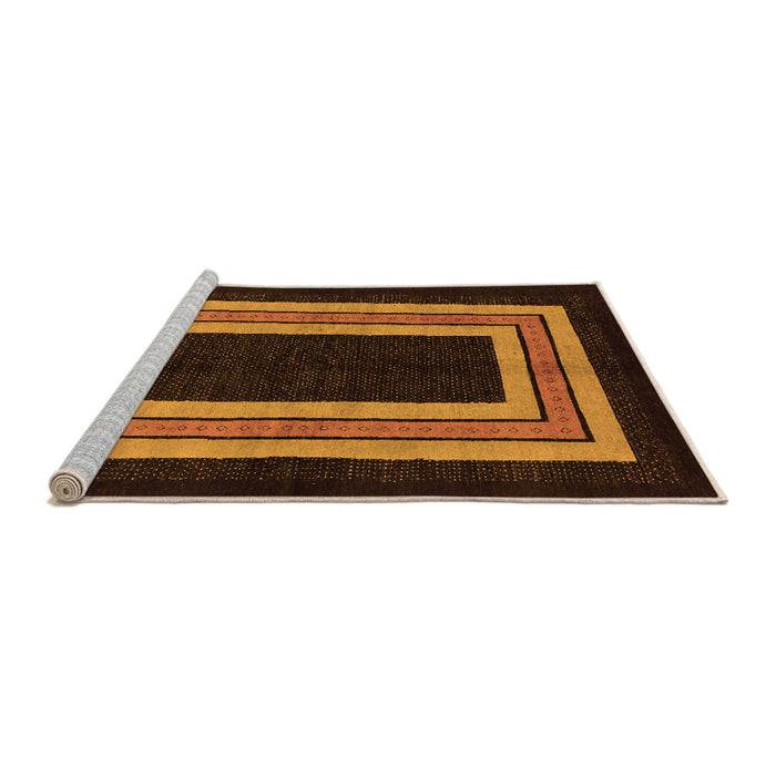 Sideview of Machine Washable Abstract Orange Modern Area Rugs, wshabs216org
