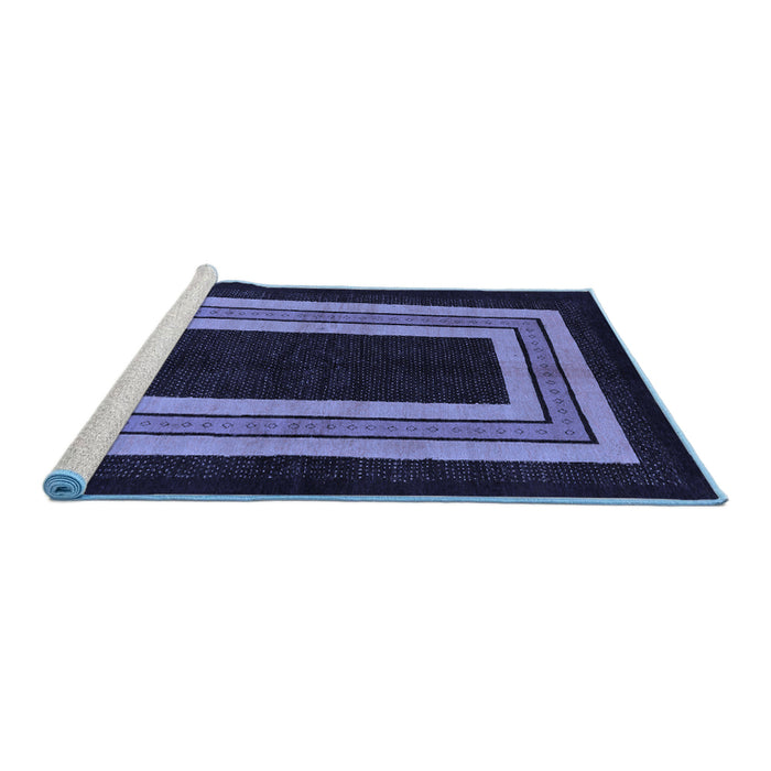 Sideview of Machine Washable Abstract Blue Modern Rug, wshabs216blu
