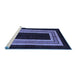 Sideview of Machine Washable Abstract Blue Modern Rug, wshabs216blu