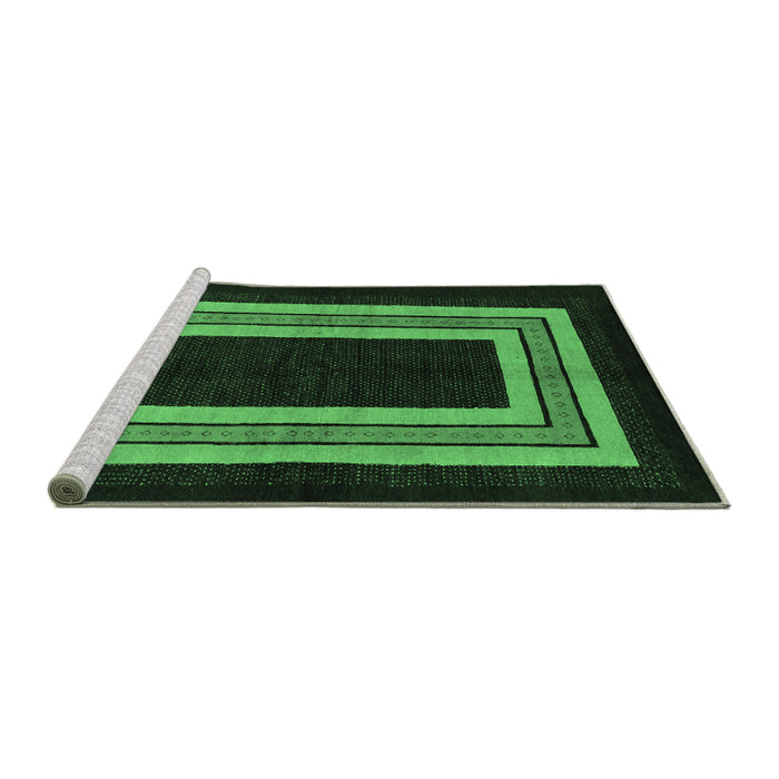 Sideview of Machine Washable Abstract Emerald Green Modern Area Rugs, wshabs216emgrn