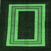 Square Abstract Emerald Green Modern Rug, abs216emgrn