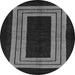 Round Machine Washable Abstract Gray Modern Rug, wshabs216gry