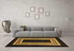 Machine Washable Abstract Brown Modern Rug in a Living Room,, wshabs216brn