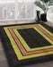 Machine Washable Abstract Dark Golden Brown Rug in a Family Room, wshabs216