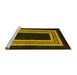 Sideview of Machine Washable Abstract Yellow Modern Rug, wshabs216yw