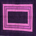 Square Machine Washable Abstract Purple Modern Area Rugs, wshabs216pur