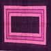 Square Machine Washable Abstract Pink Modern Rug, wshabs216pnk