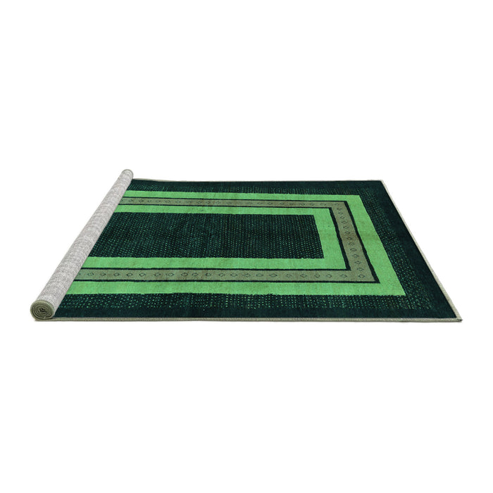 Sideview of Machine Washable Abstract Turquoise Modern Area Rugs, wshabs216turq