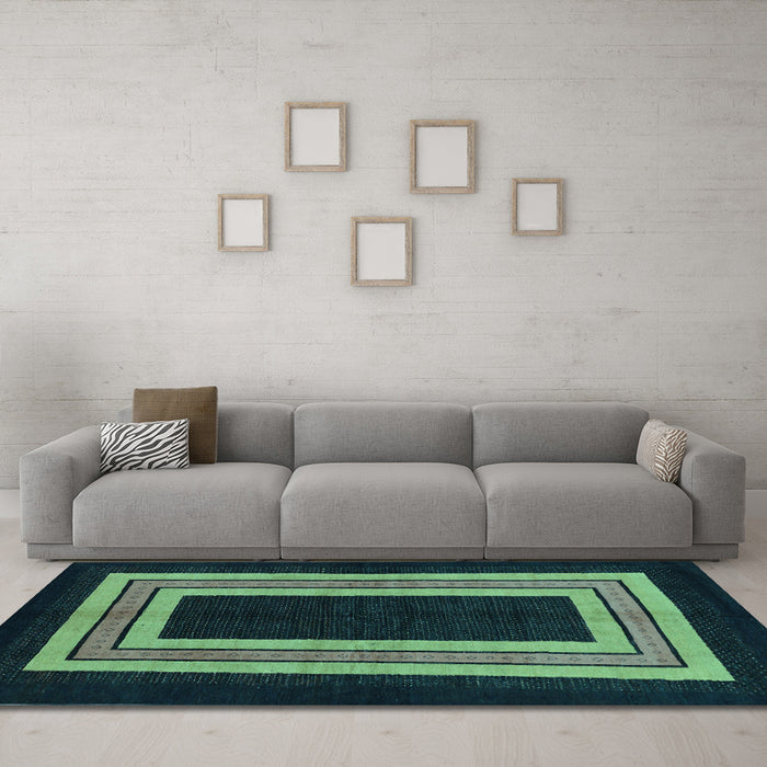 Machine Washable Abstract Light Blue Modern Rug in a Living Room, wshabs216lblu