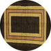 Round Abstract Brown Modern Rug, abs216brn