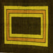 Square Abstract Yellow Modern Rug, abs216yw