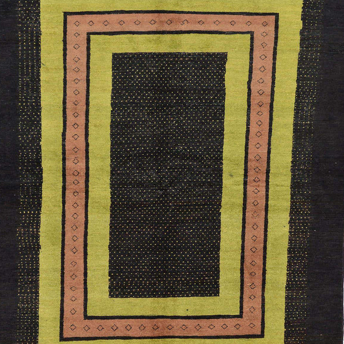 Machine Washable Abstract Dark Golden Brown Rug, wshabs216