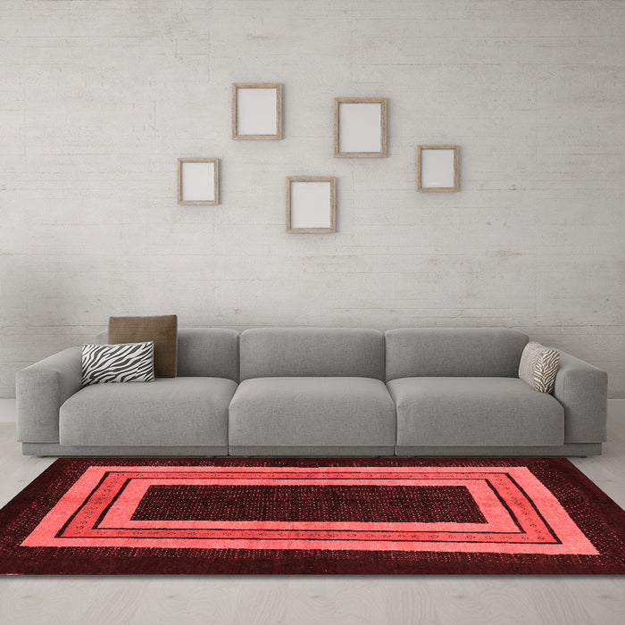 Modern Red Washable Rugs